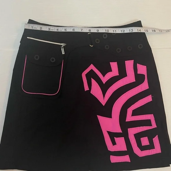 Jamie Sadock Skort Utility Wrap Skirt Black Pink Size M/L - Picture 2 of 9